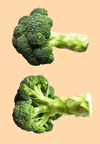 Broccoli Eller Blomkål Isolerad Med Klippning Väg Inkrementell Bakgrund Ingen — Stockfoto