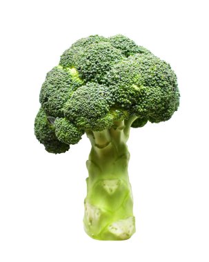 Brokoli ya da karnabahar kırpma yolu ile izole edilmiş beyaz arka plan, gölge yok, yemek malzemeleri, sağlıklı sebzeler