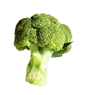 Brokoli ya da karnabahar kırpma yolu ile izole edilmiş beyaz arka plan, gölge yok, yemek malzemeleri, sağlıklı sebzeler