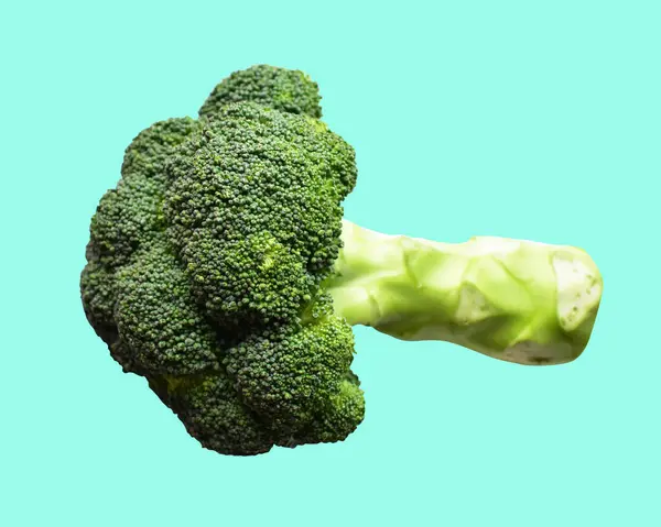 Broccoli Sau Conopidă Izolate Fundal Verde Tăiere Fără Umbră Ingrediente — Fotografie, imagine de stoc