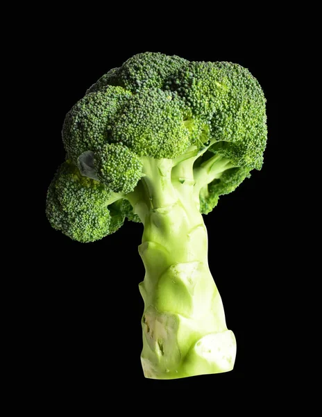 Broccoli Sau Conopidă Izolate Cale Tăiere Fundal Negru Fără Umbră — Fotografie, imagine de stoc