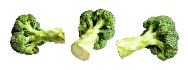 Brokolice Nebo Květák Izolované Výstřižkem Cesta Bílém Pozadí Žádný Stín — Stock fotografie