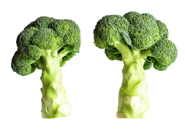 Broccoli Bloemkool Geïsoleerd Met Clipping Pad Inwhite Achtergrond Geen Schaduw — Stockfoto