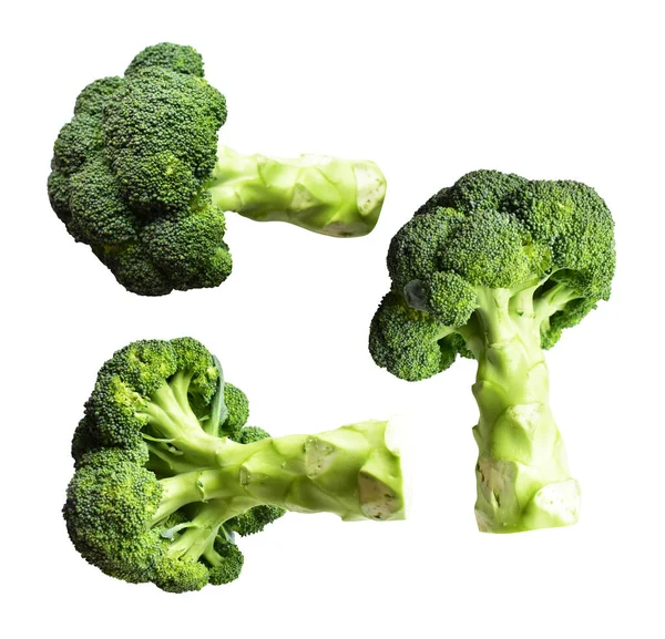 Brokoli ya da karnabahar kırpma yolu ile izole edilmiş beyaz arka plan, gölge yok, yemek malzemeleri, sağlıklı sebzeler