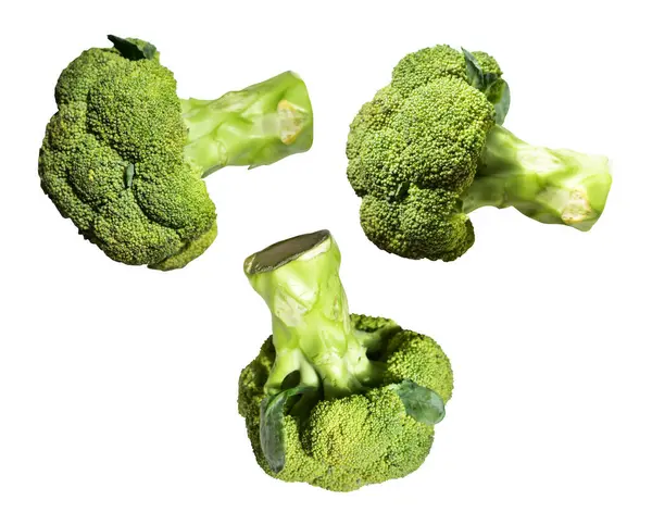 Brokoli ya da karnabahar kırpma yolu ile izole edilmiş beyaz arka plan, gölge yok, yemek malzemeleri, sağlıklı sebzeler