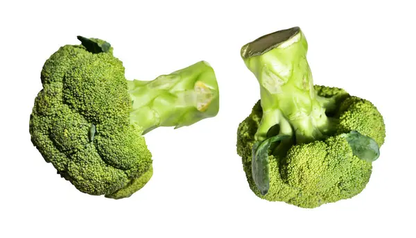 Broccoli Eller Blomkål Isolerad Med Klippning Väg Vitaktig Bakgrund Ingen — Stockfoto