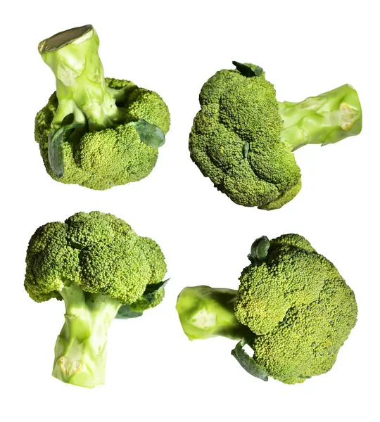 Broccoli Cauliflower Isolated Clipping Path Inwhite Background Shadow Cooking Ingredients — Stock Photo, Image