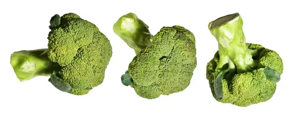 Broccoli Cauliflower Isolated Clipping Path Inwhite Background Shadow Cooking Ingredients — Stock Photo, Image