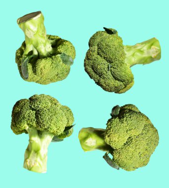 Brokoli ya da karnabahar. Kırpma yolu izole. Geçmişi temiz, gölgesi yok.