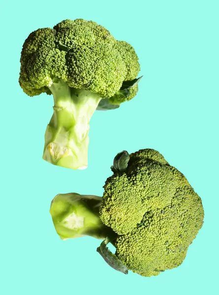 Broccoli Cauliflower Isolated Clipping Path Inmint Background Shadow Cooking Ingredients — Stock Photo, Image