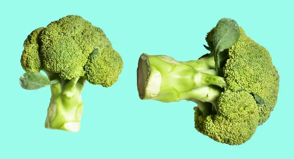 Brokoli Karnabahar Kırpma Yolu Izole Geçmişi Temiz Gölgesi Yok — Stok fotoğraf