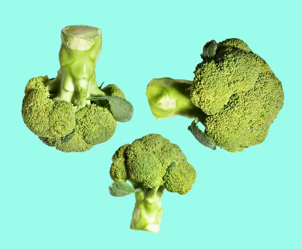 Broccoli Bloemkool Geïsoleerd Met Clipping Pad Inmint Achtergrond Geen Schaduw — Stockfoto