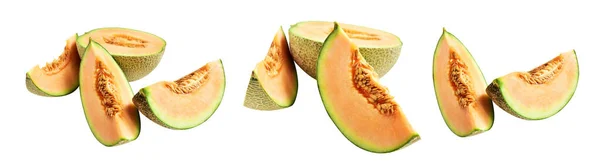 Buah Jepang Cantaloupe Melon Diisolasi Dengan Jalur Kliping Tidak Ada — Stok Foto