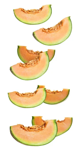 Cantaloupe Meloen Japans Fruit Geïsoleerd Met Clipping Pad Geen Schaduw — Stockfoto