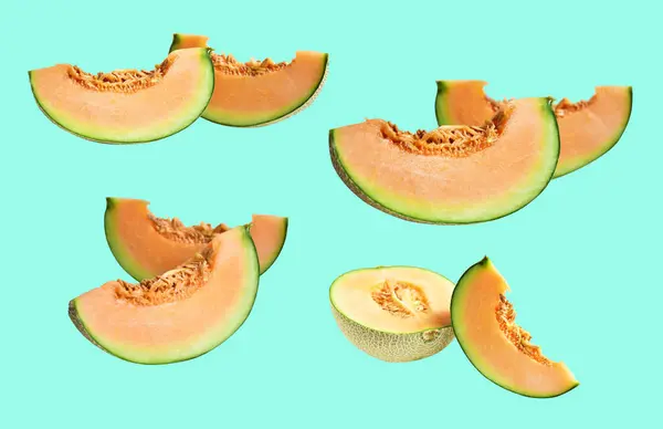 Buah Jepang Cantaloupe Melon Diisolasi Dengan Jalur Kliping Tidak Ada — Stok Foto