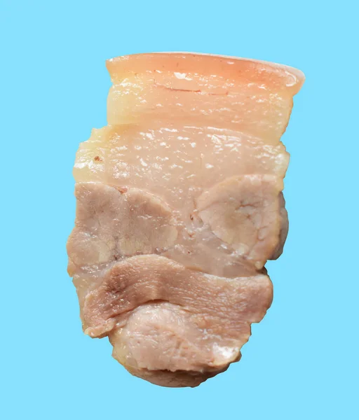 Trozo Carne Cerdo Trozo Carne Cerdo Hervida Aislado Con Camino — Foto de Stock