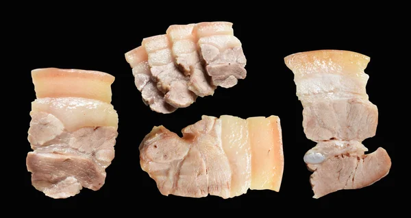 Вареное Мясо Свинины Кусок Мяса Кусок Изолирован Обрезкой Пути Тени — стоковое фото