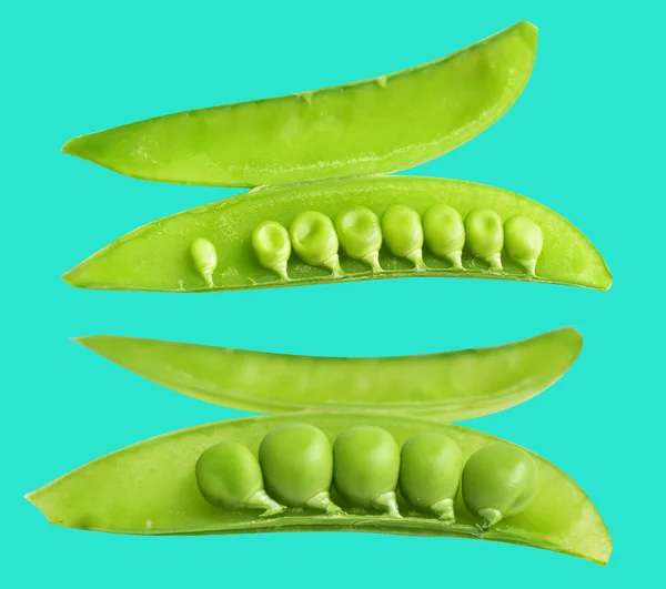 Зелений Горох Ізольований Відсічним Контуром Тіні Фоні Яти Інгредієнт Приготування — стокове фото