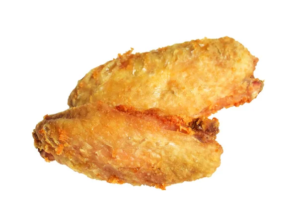 Stekt Kyckling Vinge Isolerad Med Klippning Väg Ingen Skugga Vit — Stockfoto