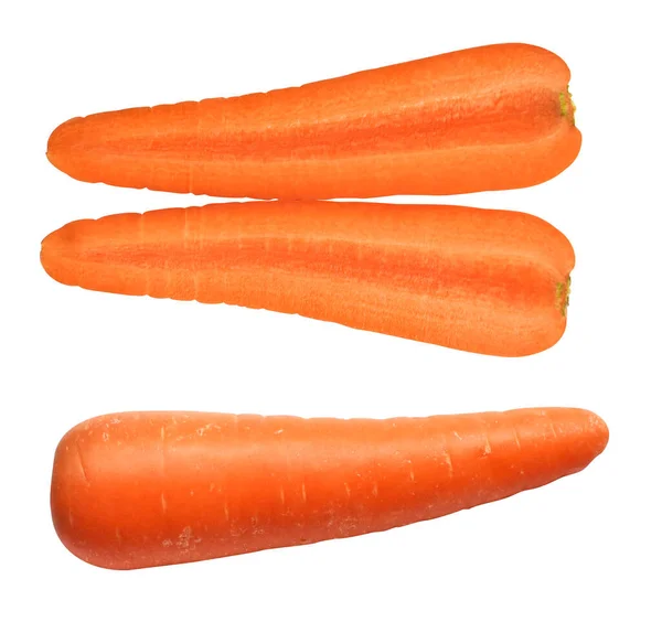Морковь Изолированы Обрезки Пути Тени Белом Фоне Свежие Сырые Овощи — стоковое фото
