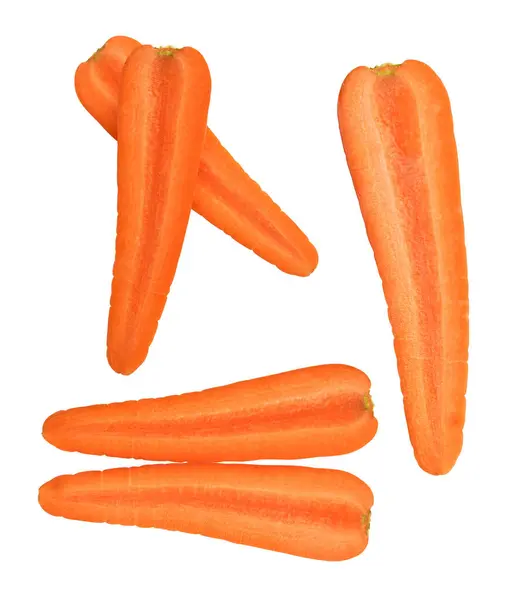Морква Ізольована Відсічним Контуром Немає Тіні Білому Тлі Свіжі Сирі — стокове фото