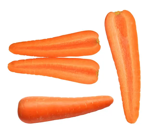 Carrot Isolated Clipping Path Shadow White Background Fresh Raw Vegetables — Stock Photo, Image
