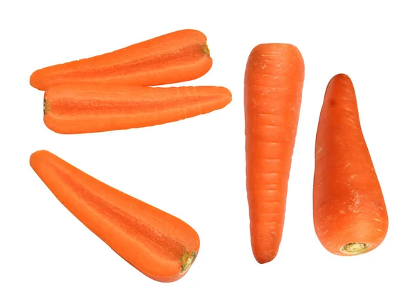 Морковь Изолированы Обрезки Пути Тени Белом Фоне Свежие Сырые Овощи — стоковое фото
