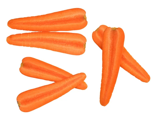 胡萝卜分离与切碎路径 无白色背景阴影 新鲜生菜 — 图库照片