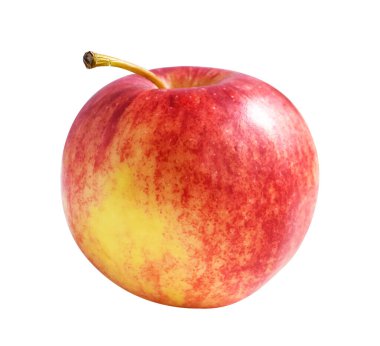 Kırmızı Gala elması kırpma yolu ile izole edilmiş, beyaz arka planda gölge yok, taze meyve