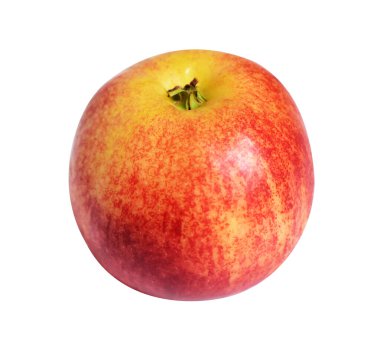 Kırmızı Gala elması kırpma yolu ile izole edilmiş, beyaz arka planda gölge yok, taze meyve