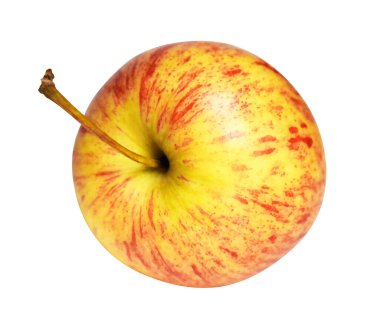 Kırmızı Gala elması kırpma yolu ile izole edilmiş, beyaz arka planda gölge yok, taze meyve