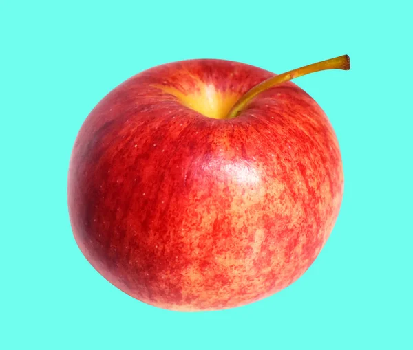 Röd Gala Äpple Isolerad Med Klippning Väg Ingen Skugga Grön — Stockfoto