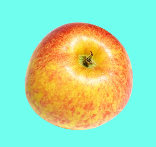红色的喜庆苹果 有切碎的路径 没有绿色背景的阴影 新鲜的水果 — 图库照片