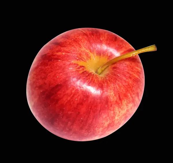 Röd Gala Äpple Isolerad Med Klippning Väg Ingen Skugga Svart — Stockfoto