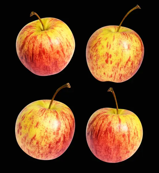 Röd Gala Äpple Isolerad Med Klippning Väg Ingen Skugga Svart — Stockfoto