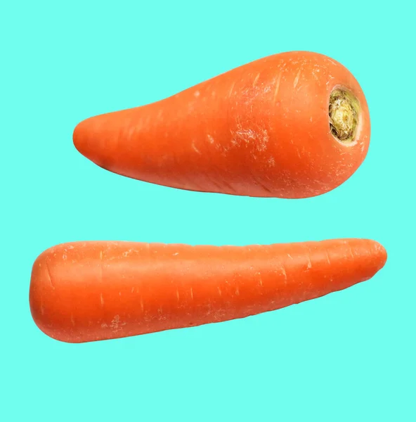 Zanahoria Aislada Con Ruta Recorte Sin Sombra Fondo Verde Verduras — Foto de Stock
