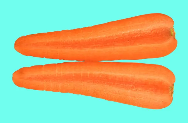 Καρότο Απομονωμένο Μονοπάτι Αποκοπής Χωρίς Σκιά Πράσινο Φόντο Φρέσκα Ωμά — Φωτογραφία Αρχείου