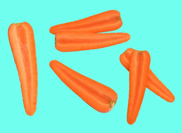 Zanahoria Aislada Con Ruta Recorte Sin Sombra Fondo Verde Verduras —  Fotos de Stock