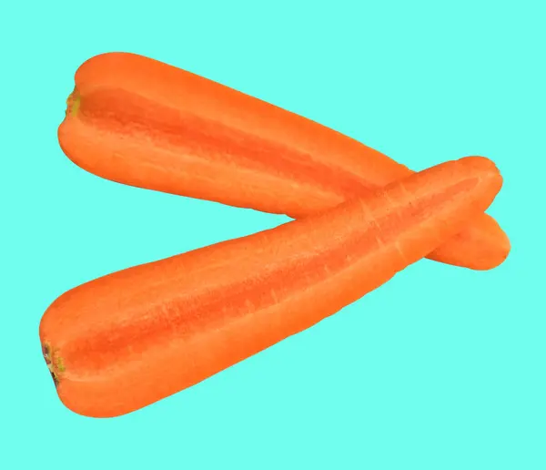 Καρότο Απομονωμένο Μονοπάτι Αποκοπής Χωρίς Σκιά Πράσινο Φόντο Φρέσκα Ωμά — Φωτογραφία Αρχείου