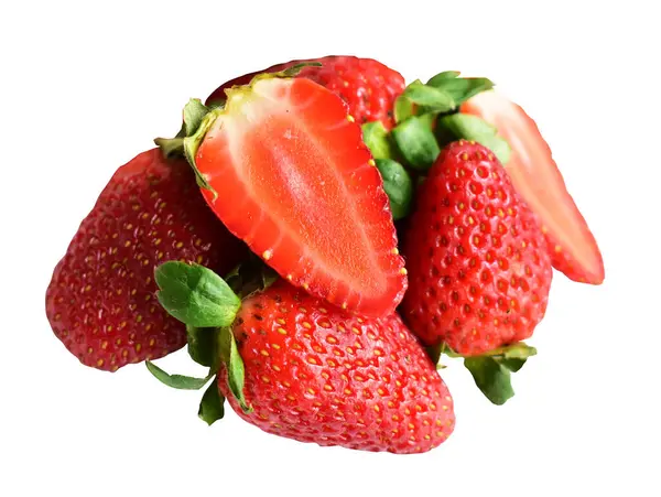 Strawberry Isolated Clipping Path Shadow White Background Healthy Fresh Fruit Royalty Free Stock Images