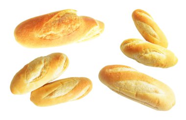 Kırpma yolu ile izole edilmiş ekmek, beyaz arkaplanda gölge yok, geleneksel ekmek 