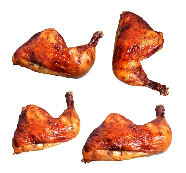 Kaki Ayam Panggang Dengan Saus Terisolasi Jalur Pemotongan Tidak Ada Stok Foto Bebas Royalti