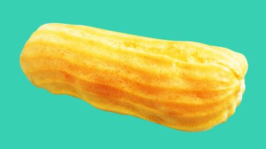 Eklemeler yeşil arka planda izole edilmiş. Kesme yolu, tatlı yemek ve fırın yok.