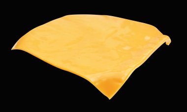 Peynir dilimi burger izole edilmiş kırpma yolu, siyah arkaplanda gölge yok