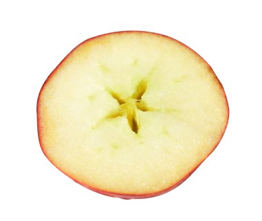 Taze meyve, gölgesiz, beyaz arka planda kırpma yolu ile izole su damlaları ile olgun elma örtüsü