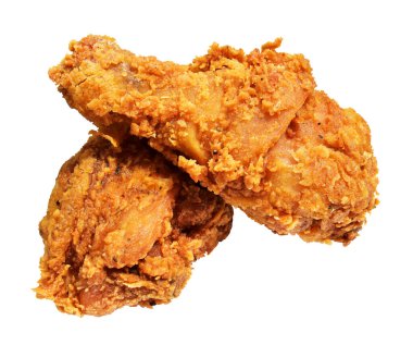 Kızarmış tavuk budu, kırpma yolu ile izole edilmiş, beyaz arka planda gölge yok, fast food