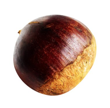 Kestane, kırpma yolu ile izole edilmiş, beyaz arka planda gölge yok, taze ve sağlıklı yiyecek.