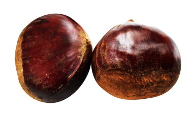 Kestane, kırpma yolu ile izole edilmiş, beyaz arka planda gölge yok, taze ve sağlıklı yiyecek.