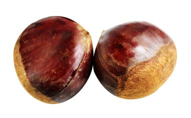 Kestane, kırpma yolu ile izole edilmiş, beyaz arka planda gölge yok, taze ve sağlıklı yiyecek.