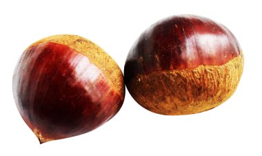 Kestane, kırpma yolu ile izole edilmiş, beyaz arka planda gölge yok, taze ve sağlıklı yiyecek.